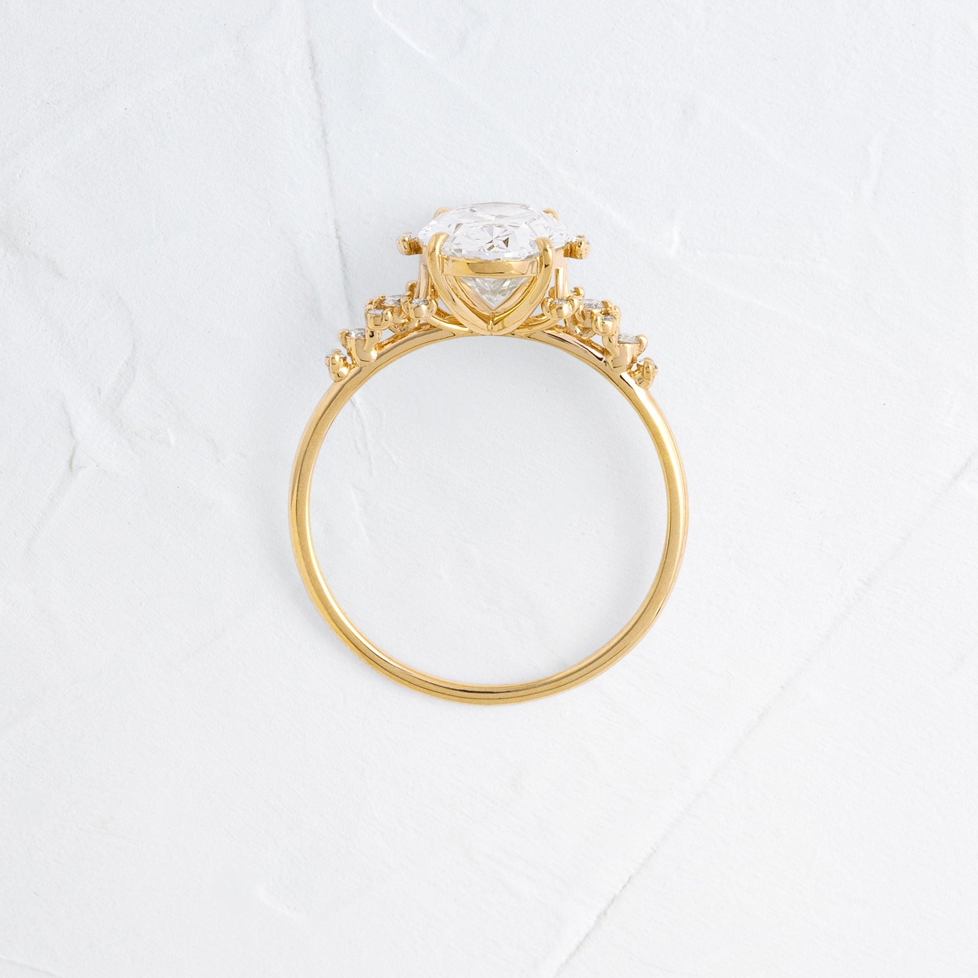 Cluster Style-Oval Lab Grown Diamond Engagement Ring