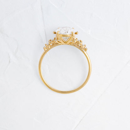 Cluster Style-Oval Lab Grown Diamond Engagement Ring