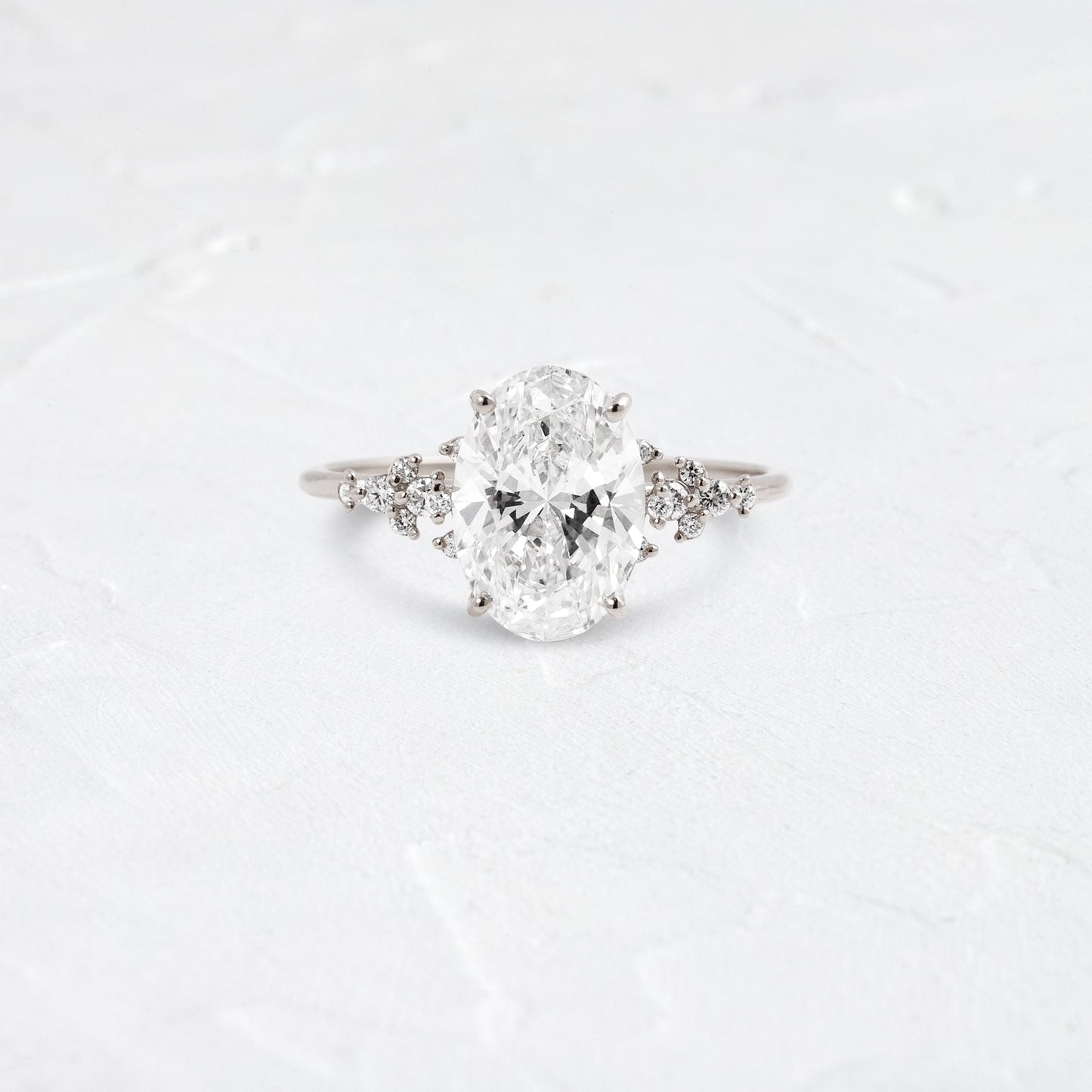 Cluster Style-Oval Lab Grown Diamond Engagement Ring