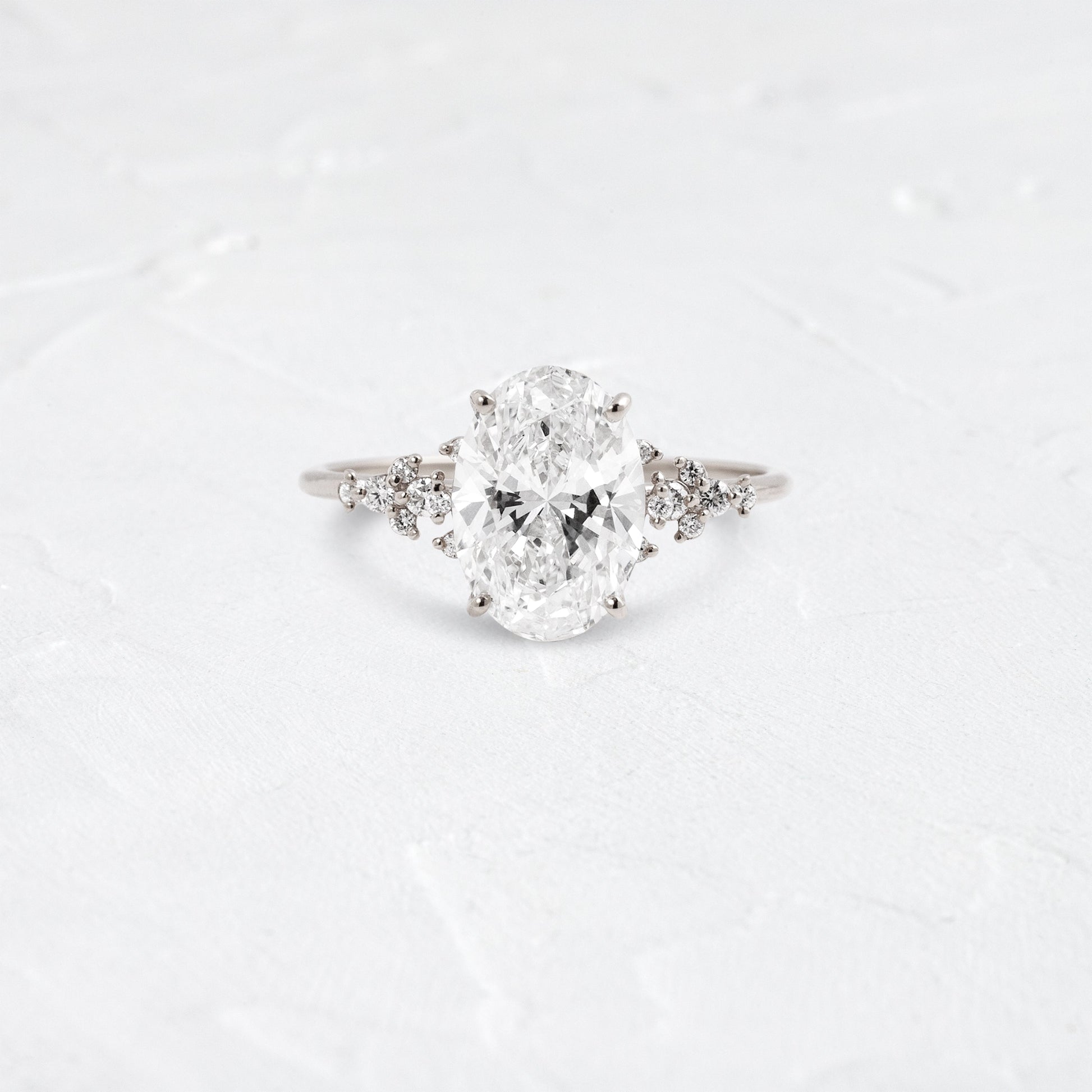 Cluster Style-Oval Lab Grown Diamond Engagement Ring