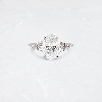 Cluster Style-Oval Lab Grown Diamond Engagement Ring