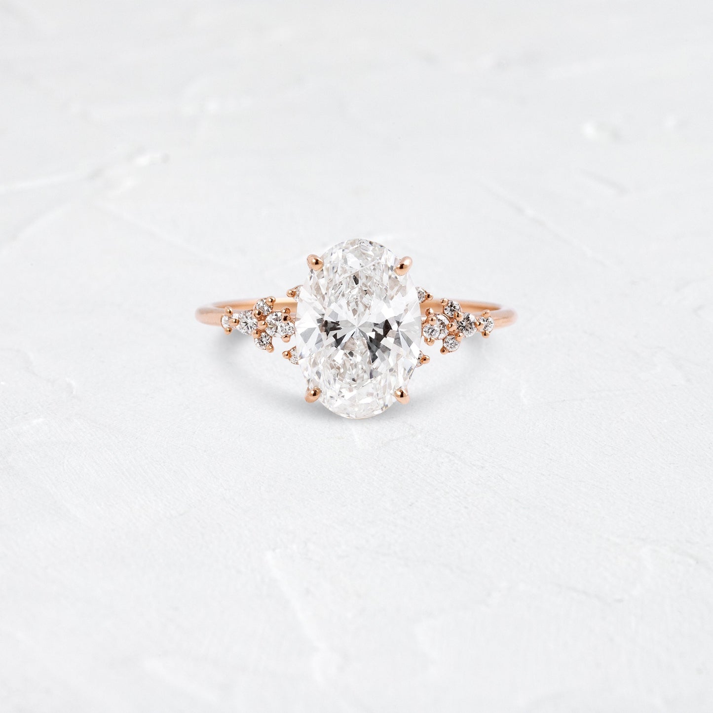 Cluster Style-Oval Lab Grown Diamond Engagement Ring