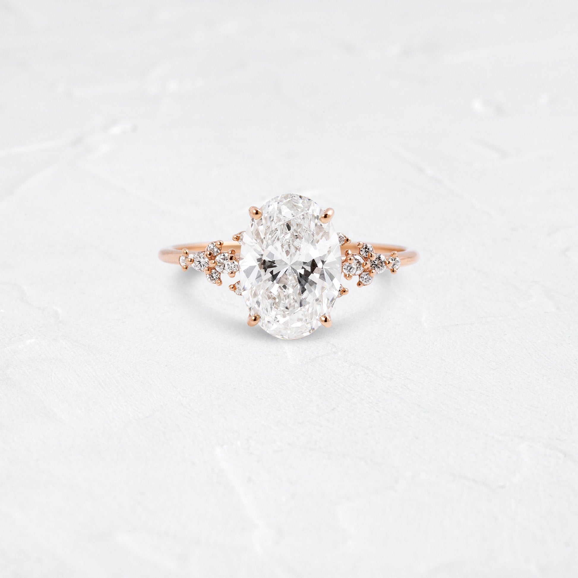 Cluster Style-Oval Lab Grown Diamond Engagement Ring
