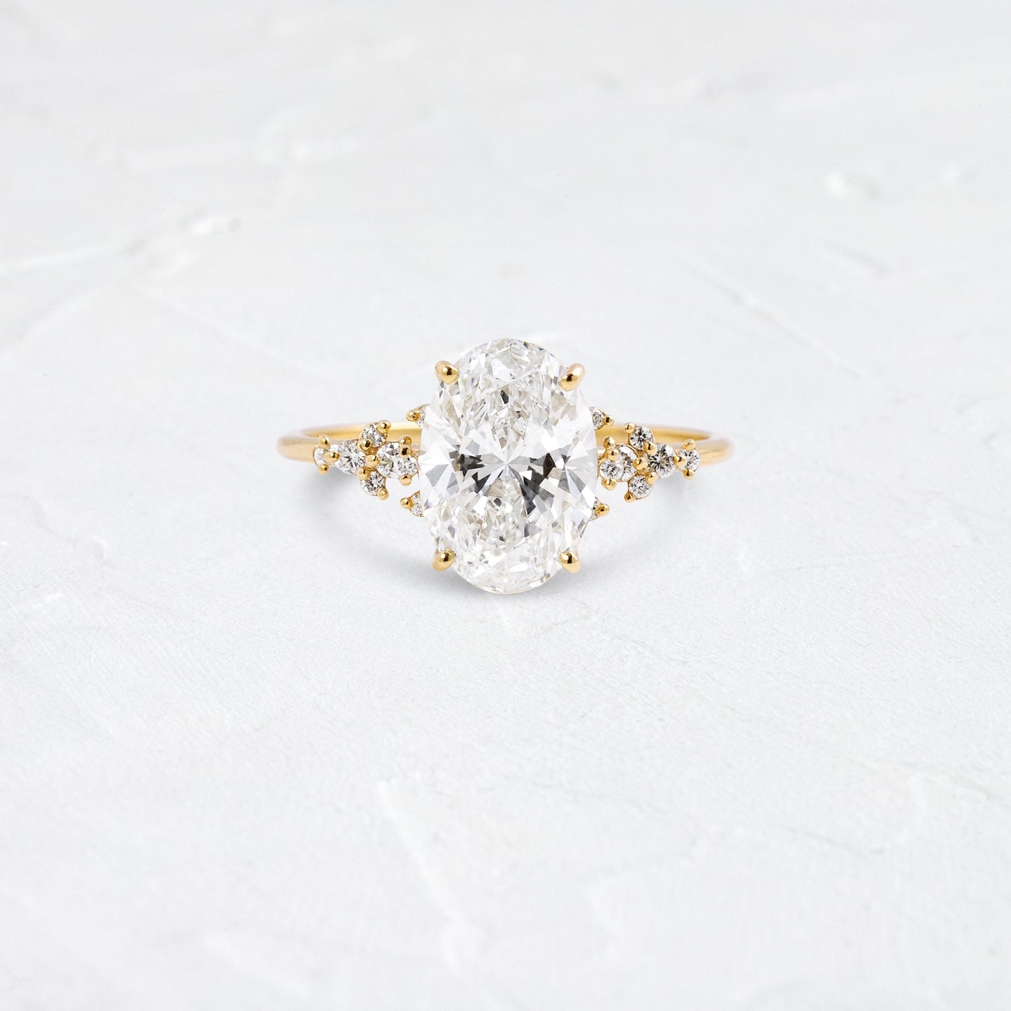 Cluster Style-Oval Lab Grown Diamond Engagement Ring