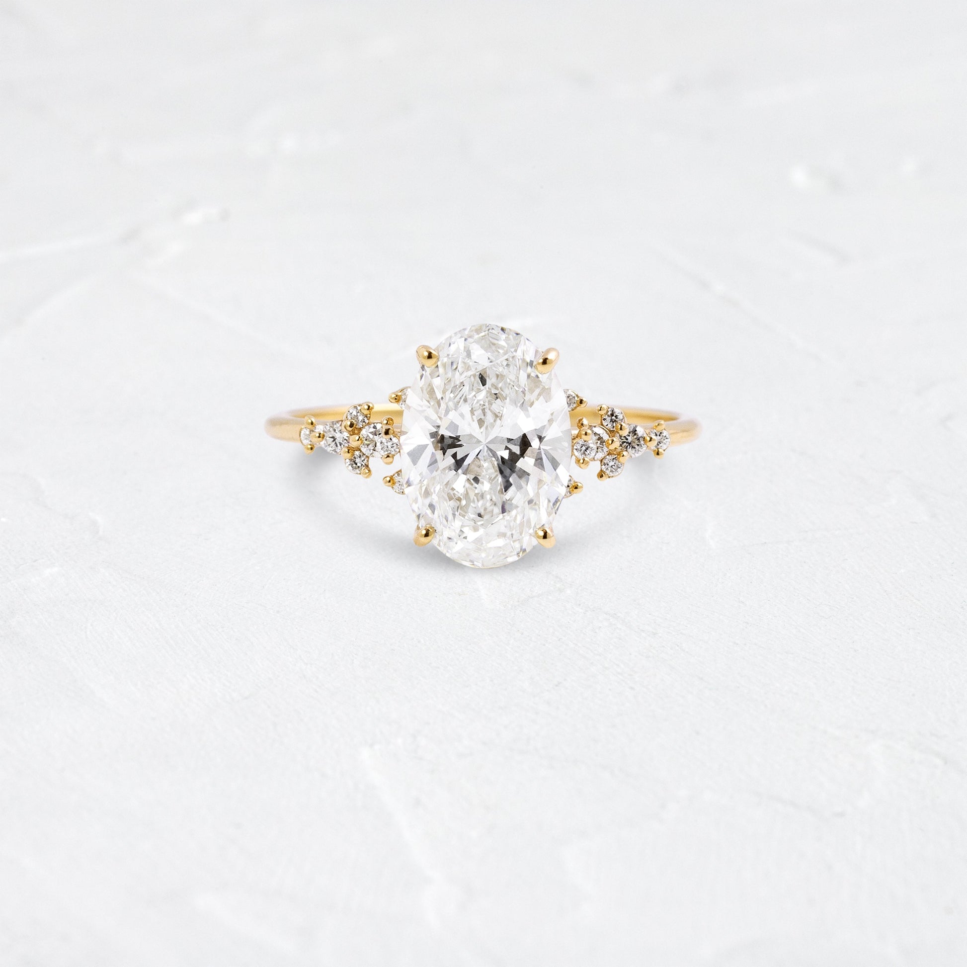 Cluster Style-Oval Lab Grown Diamond Engagement Ring