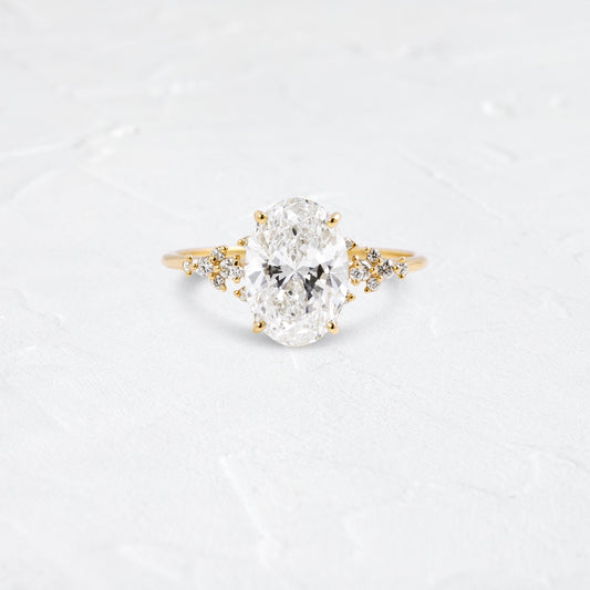 Cluster Style-Oval Lab Grown Diamond Engagement Ring