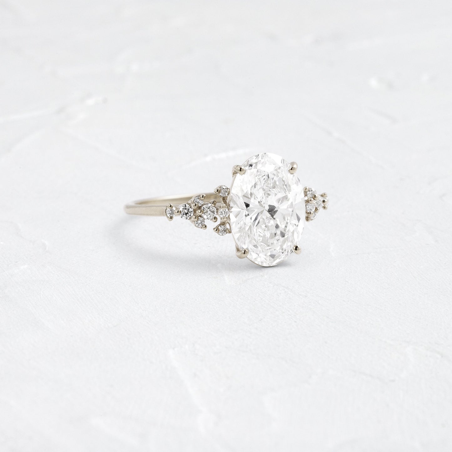 Cluster Style-Oval Lab Grown Diamond Engagement Ring