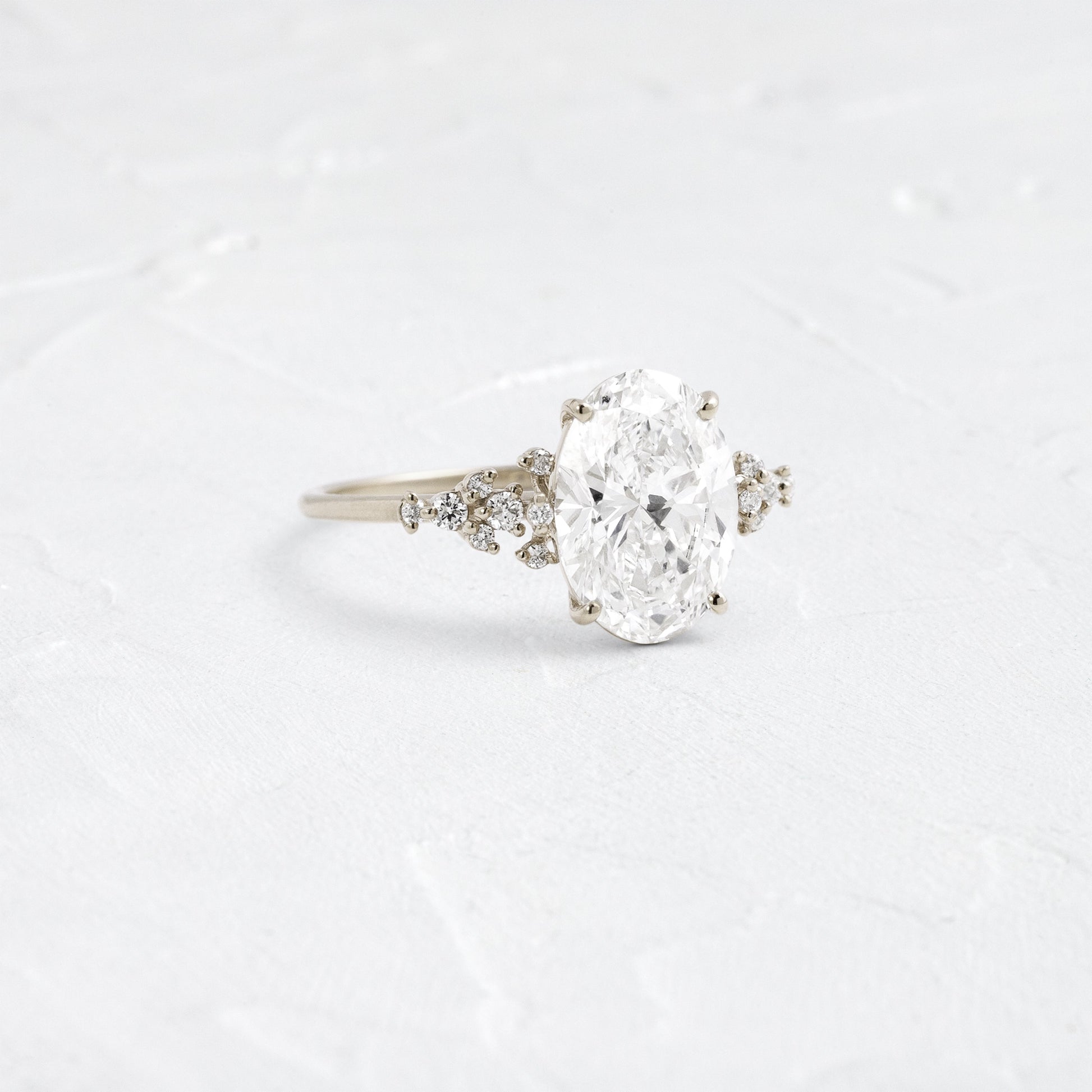 Cluster Style-Oval Lab Grown Diamond Engagement Ring