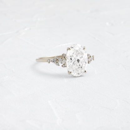 Cluster Style-Oval Lab Grown Diamond Engagement Ring