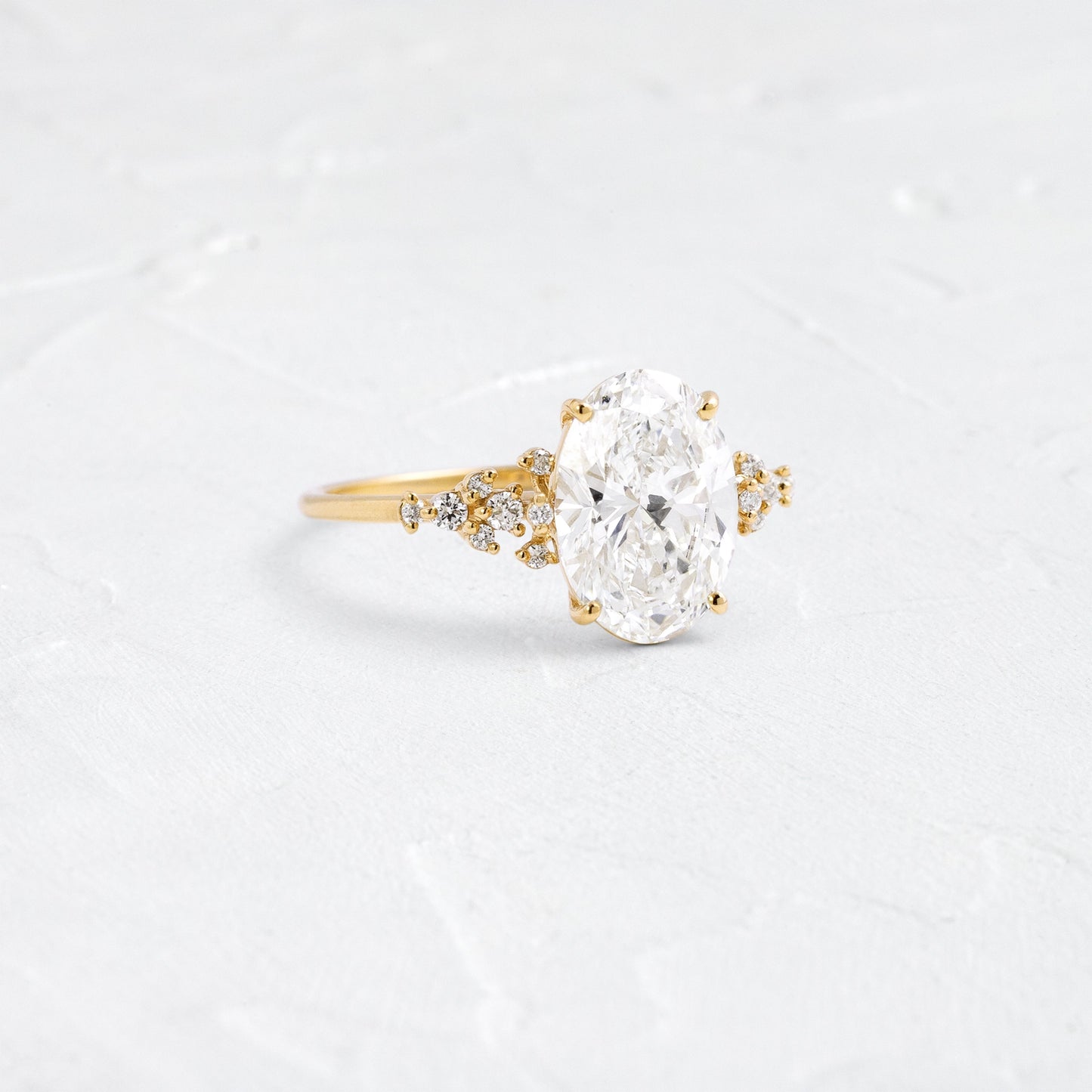 Cluster Style-Oval Lab Grown Diamond Engagement Ring