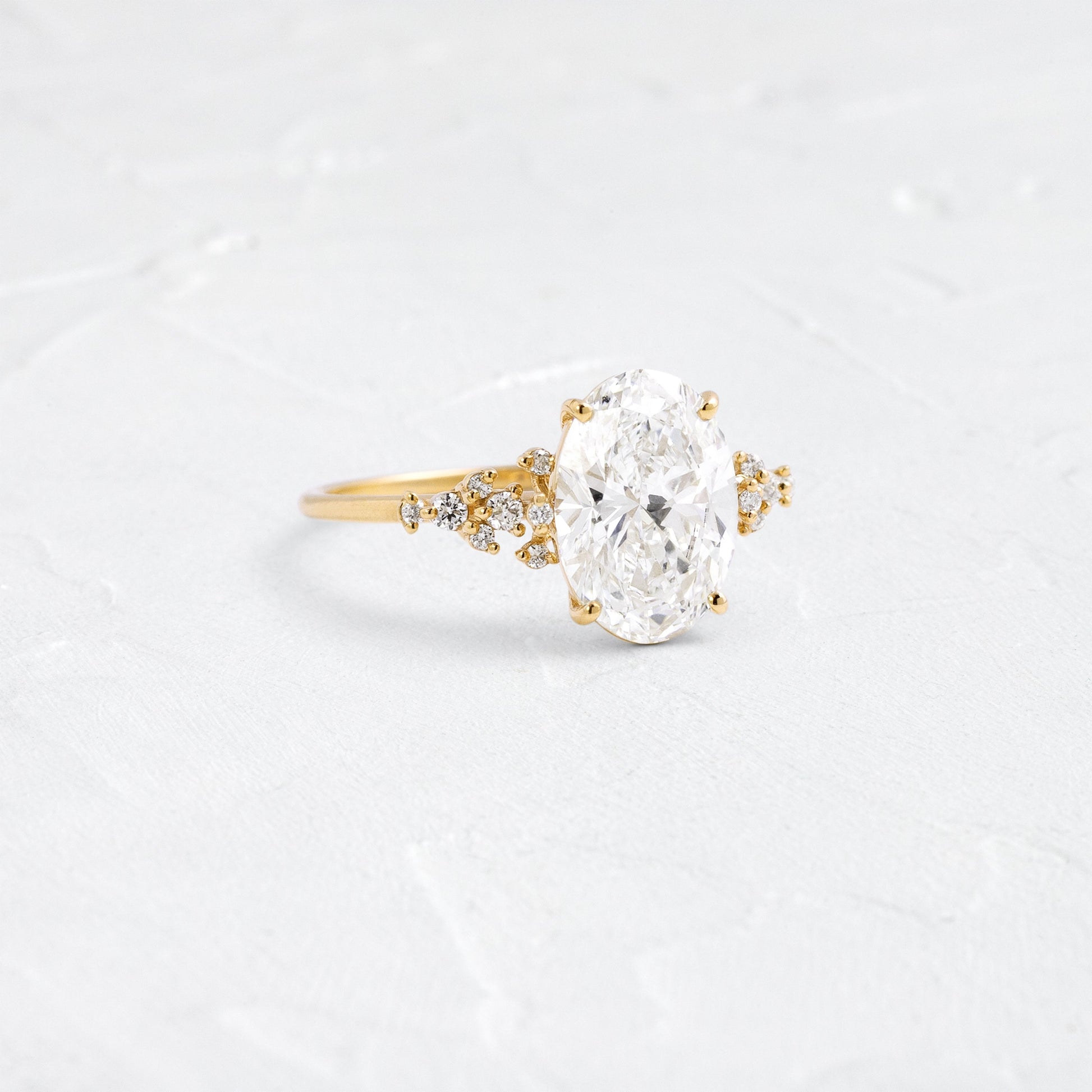 Cluster Style-Oval Lab Grown Diamond Engagement Ring