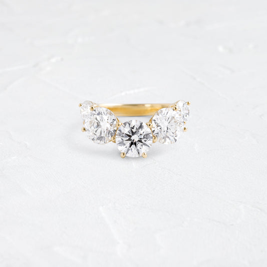 Five Stone- 2.84 CT Round Lab Grown Diamond Wedding Band