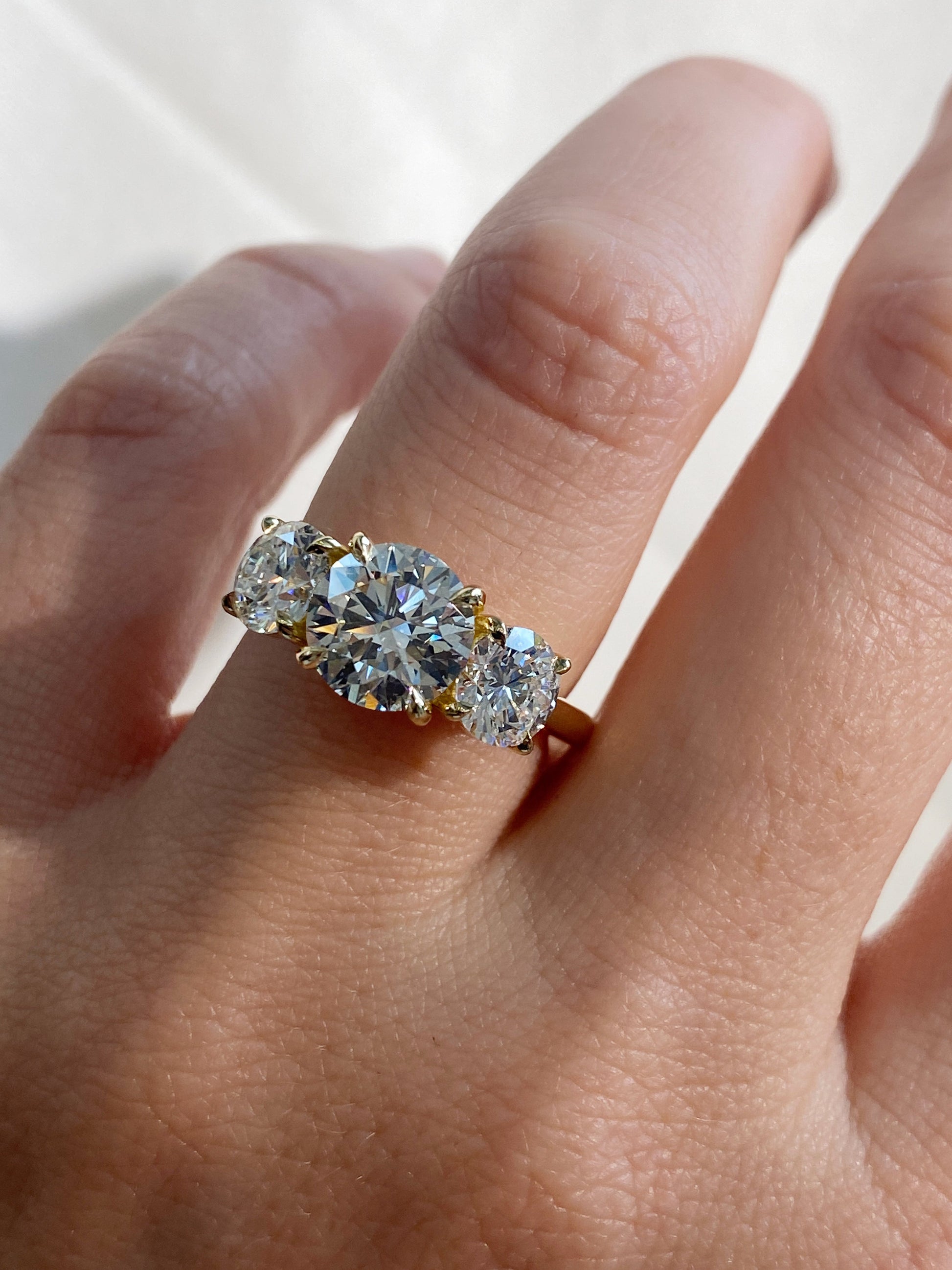 Three Stone-Round Lab Grown Diamond Engagement Ring