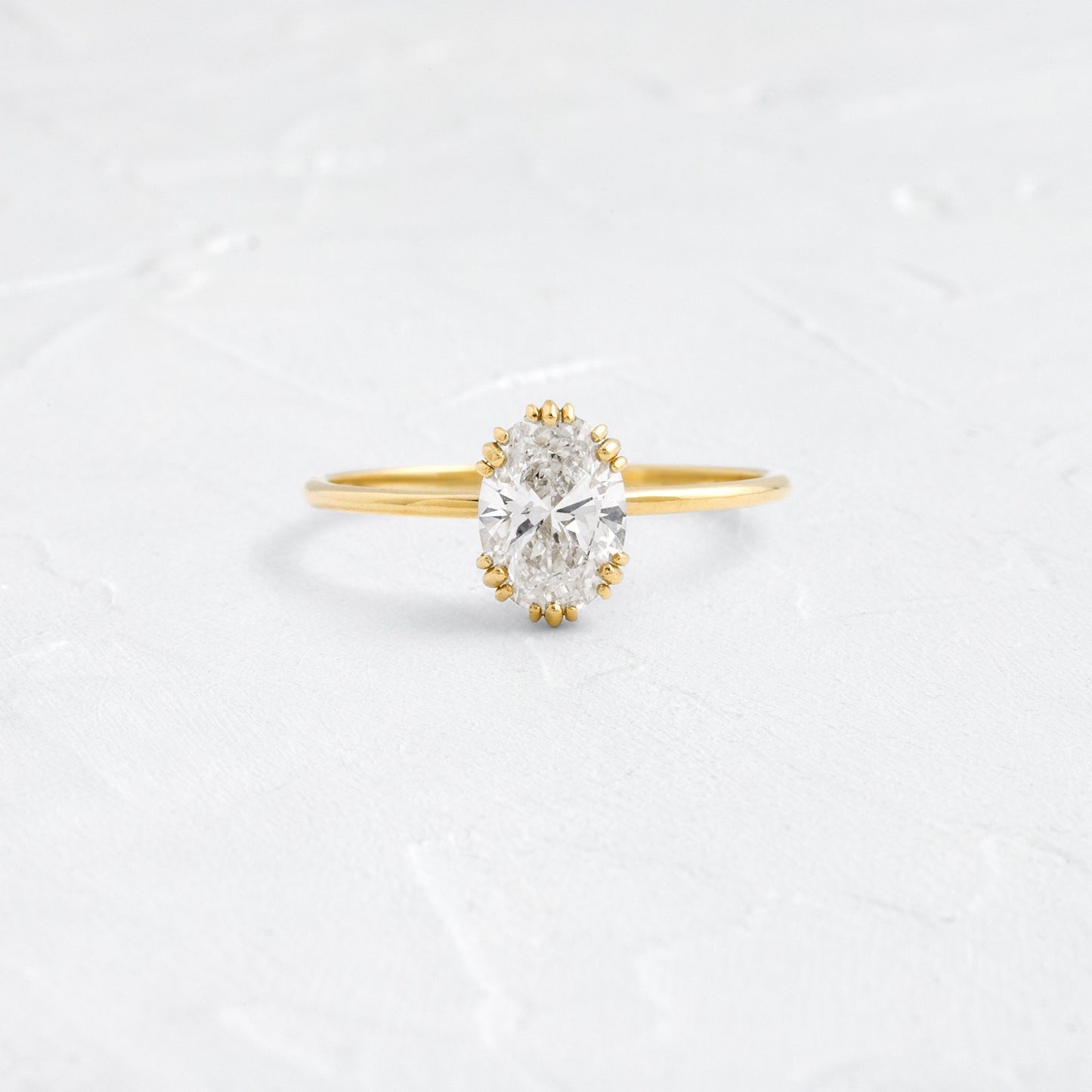 Solitaire Triple Prong-Oval Lab Grown Diamond Engagement Ring