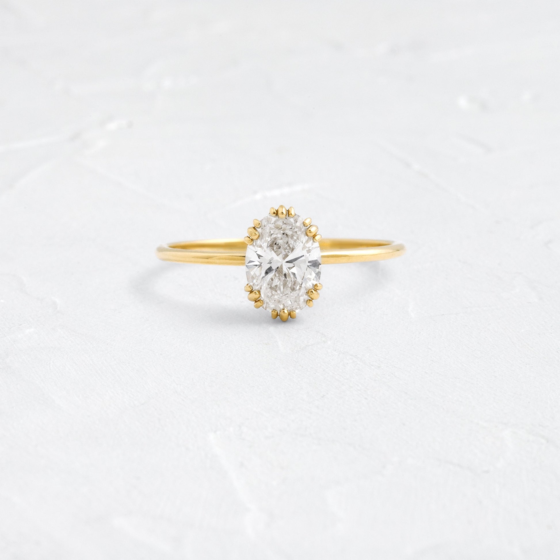 Solitaire Triple Prong-Oval Lab Grown Diamond Engagement Ring