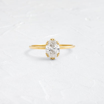 Solitaire Triple Prong-Oval Lab Grown Diamond Engagement Ring