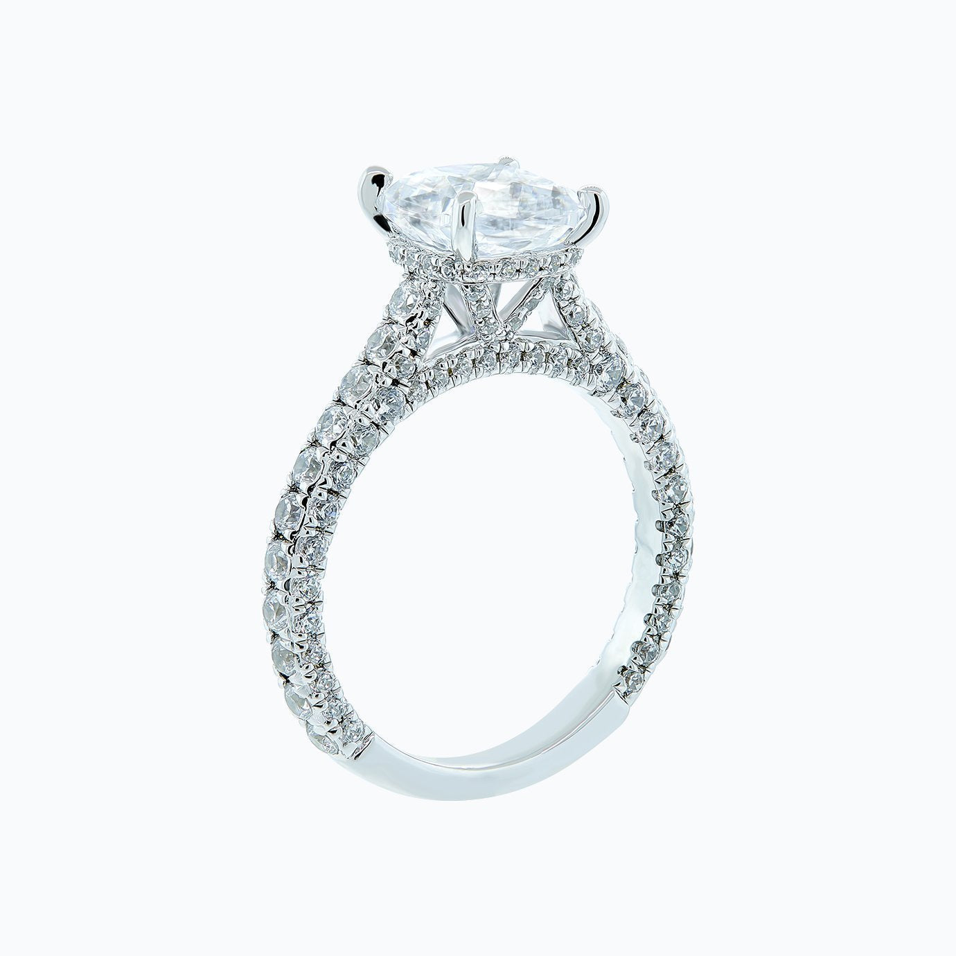 2.0 CT Asscher Lab-Grown Diamond Hidden Halo & Pave Engagement Ring 5