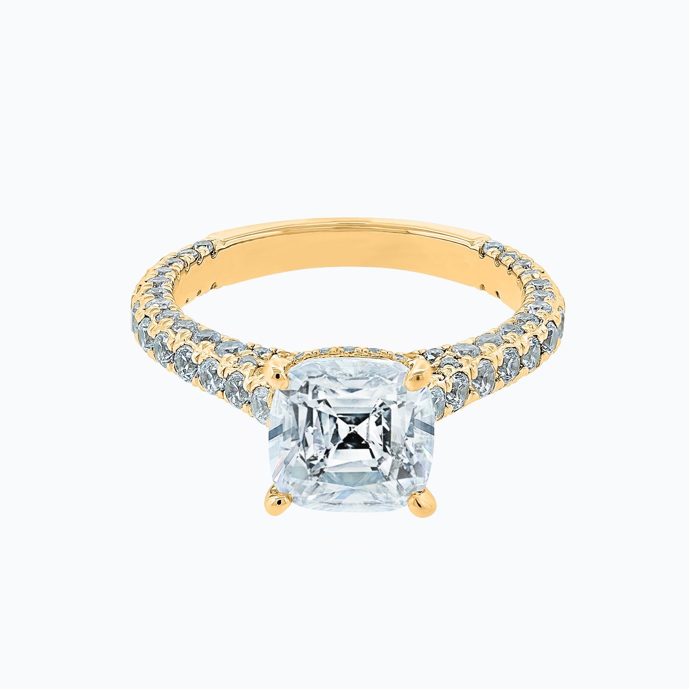 2.0 CT Asscher Lab-Grown Diamond Hidden Halo & Pave Engagement Ring 1