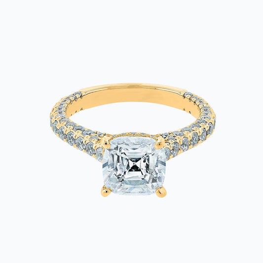 2.0 CT Asscher Lab-Grown Diamond Hidden Halo & Pave Engagement Ring 1