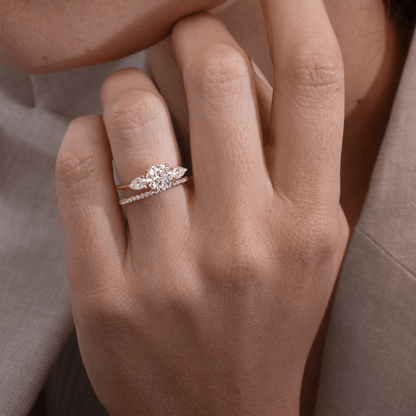 Three Stone-Round Lab Grown Diamond Engagement Ring