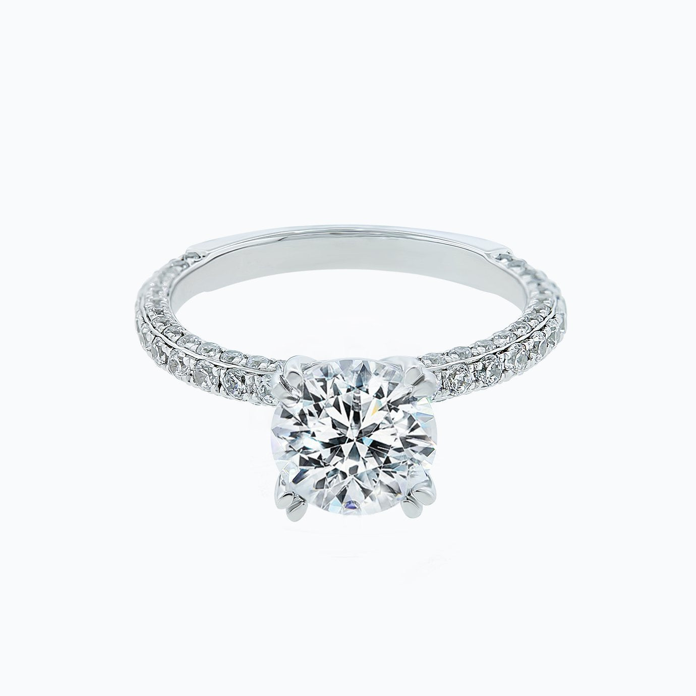 1.5 CT Round Lab-Grown Diamond Pave Engagement Ring In Gold Elegance 3