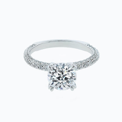 1.5 CT Round Lab-Grown Diamond Pave Engagement Ring In Gold Elegance 3
