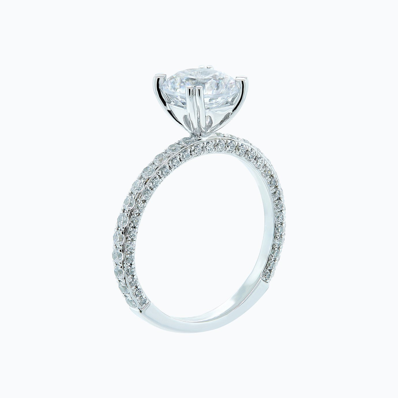 1.5 CT Round Lab-Grown Diamond Pave Engagement Ring In Gold Elegance 5