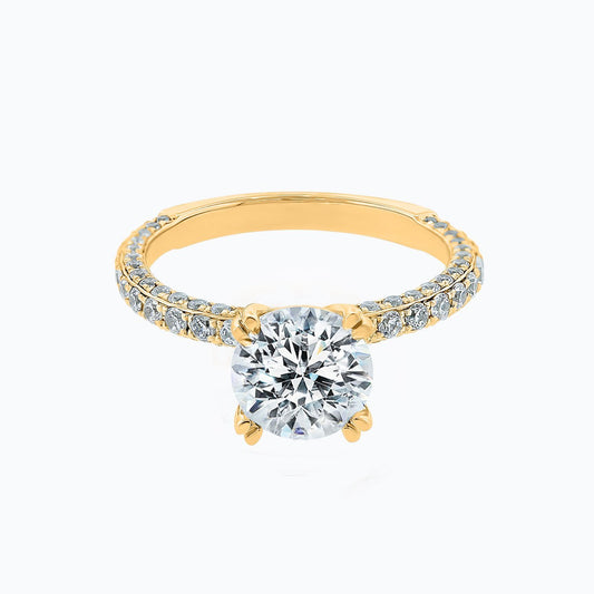 1.5 CT Round Lab-Grown Diamond Pave Engagement Ring In Gold Elegance 1