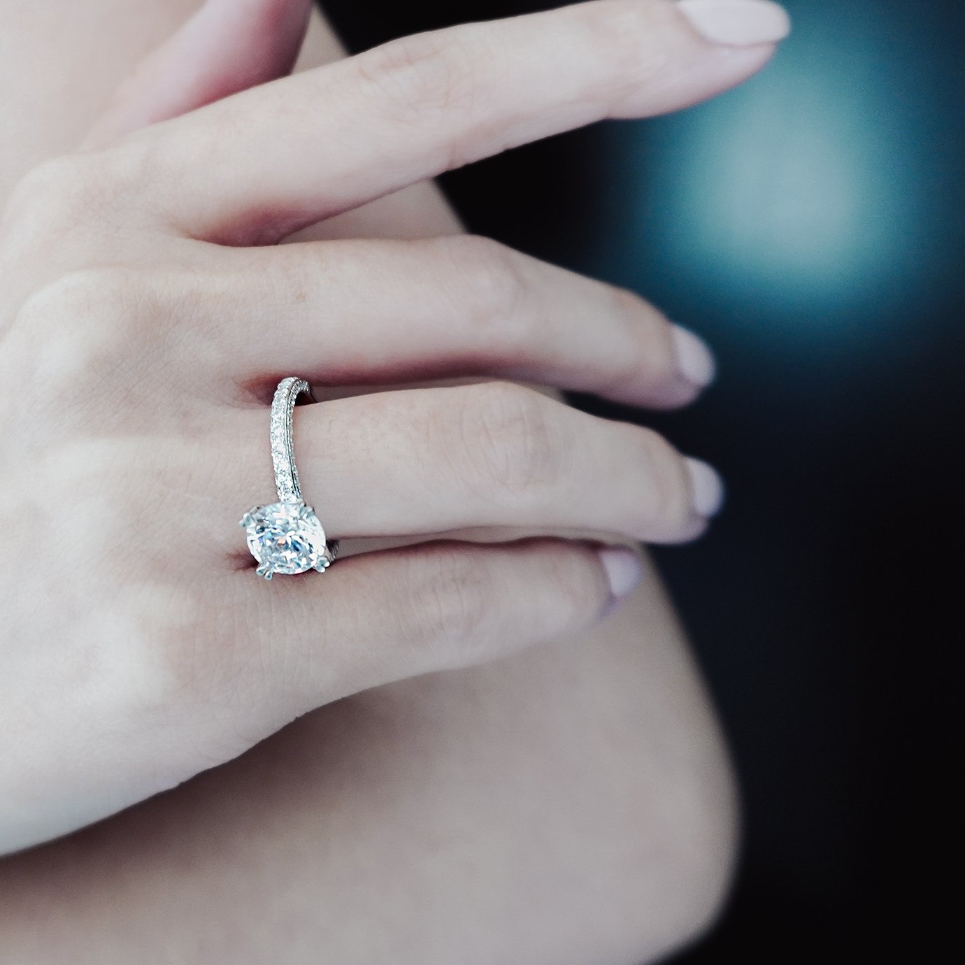 1.5 CT Round Lab-Grown Diamond Pave Engagement Ring In Gold Elegance 7