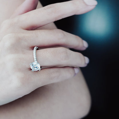 1.5 CT Round Lab-Grown Diamond Pave Engagement Ring In Gold Elegance 7