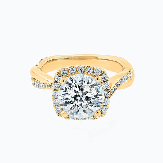 2.0 CT Round Lab-Grown Diamond Halo & Pave Twisted Shank Engagement Ring 1