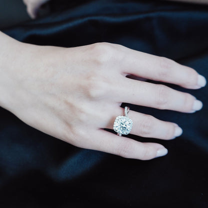 2.0 CT Round Lab-Grown Diamond Halo & Pave Twisted Shank Engagement Ring 6