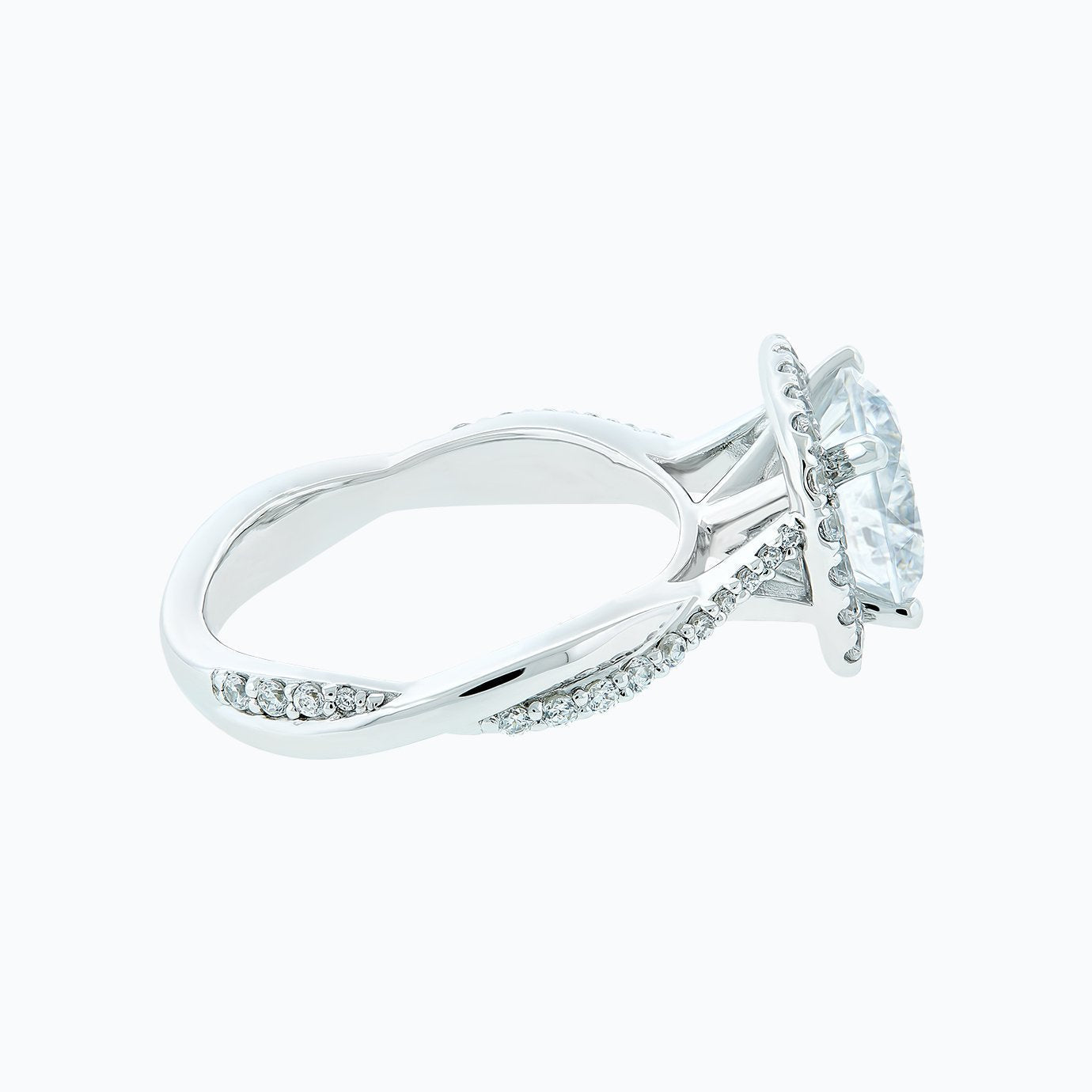 2.0 CT Round Lab-Grown Diamond Halo & Pave Twisted Shank Engagement Ring 4