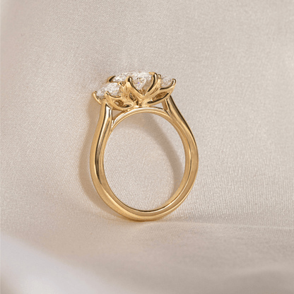 Three Stone-Oval Cut Lab Grown Diamond Engagement Ring