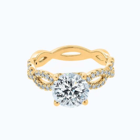 2.0 CT Round Lab-Grown Diamond Criss-Cross Pave Engagement Ring 1