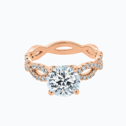 2.0 CT Round Lab-Grown Diamond Criss-Cross Pave Engagement Ring 2