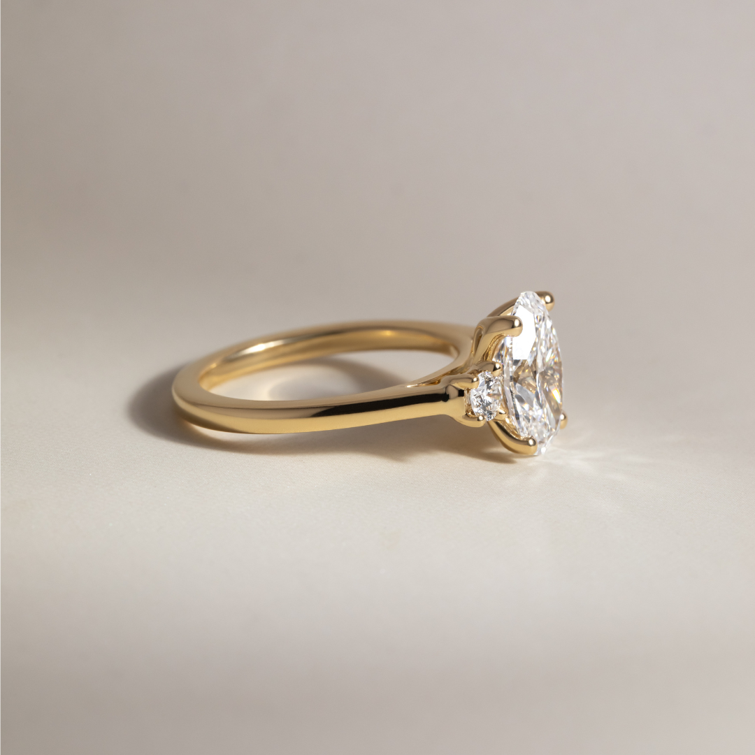 Three Stone-Oval Lab Grown Diamond Engagement Ring