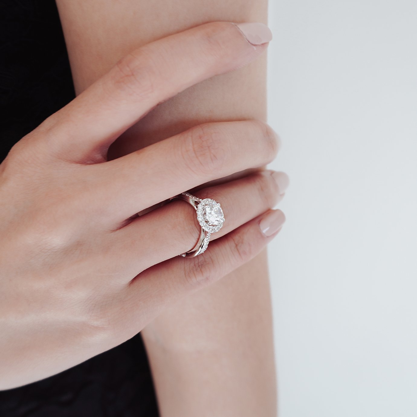 1 CT Round Lab-Grown Diamond Halo & Pave Twisted Shank Engagement Ring 8