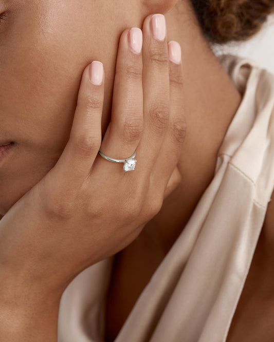 2.0 CT Cushion Lab Grown Diamond Solitaire Engagement Ring in Classic Elegance 2