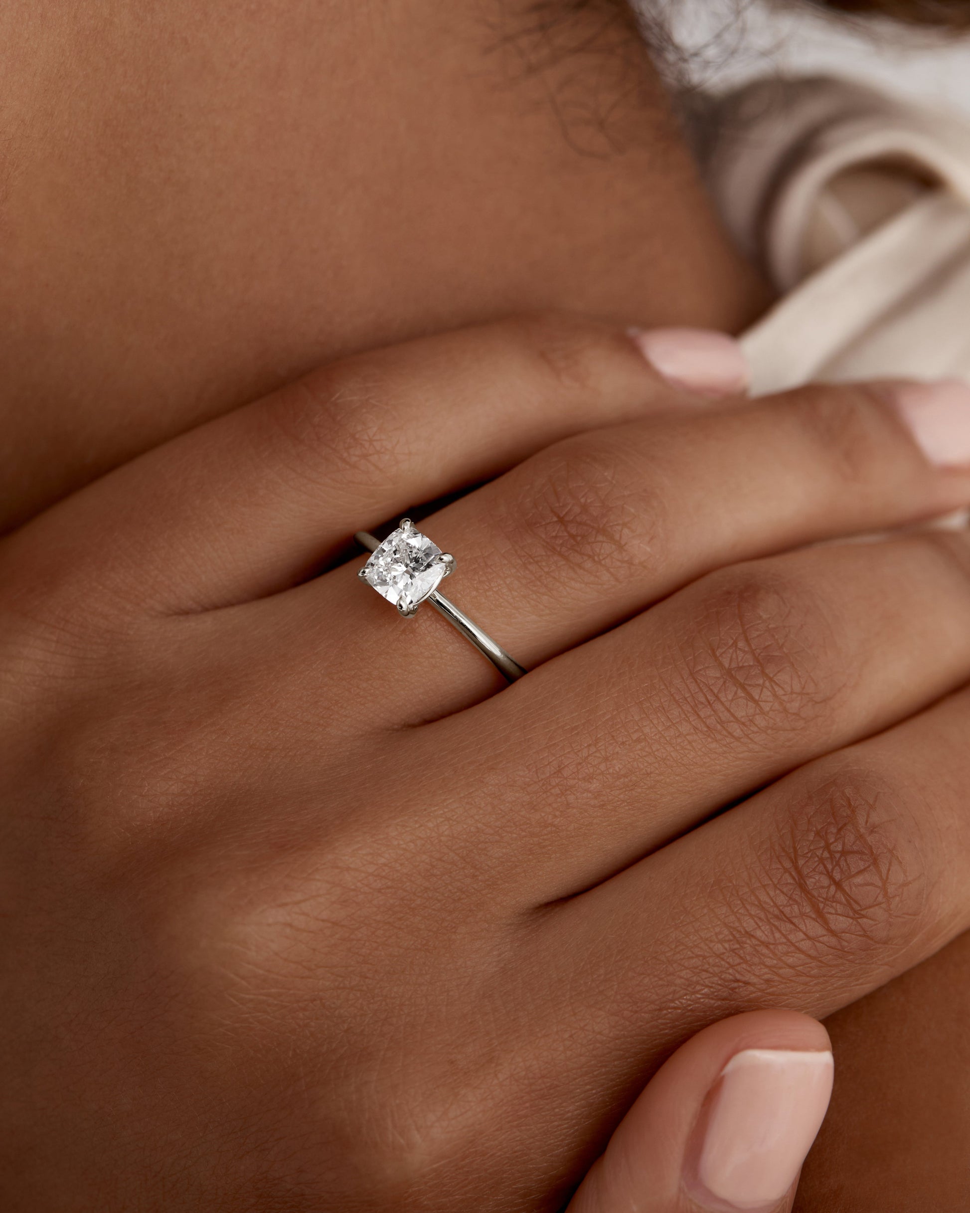 2.0 CT Cushion Lab Grown Diamond Solitaire Engagement Ring in Classic Elegance 5