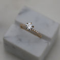 Load image into Gallery viewer, Eternal Elegance: 0.70 CT Round Lab-Grown Diamond Pave Engagement Ring
