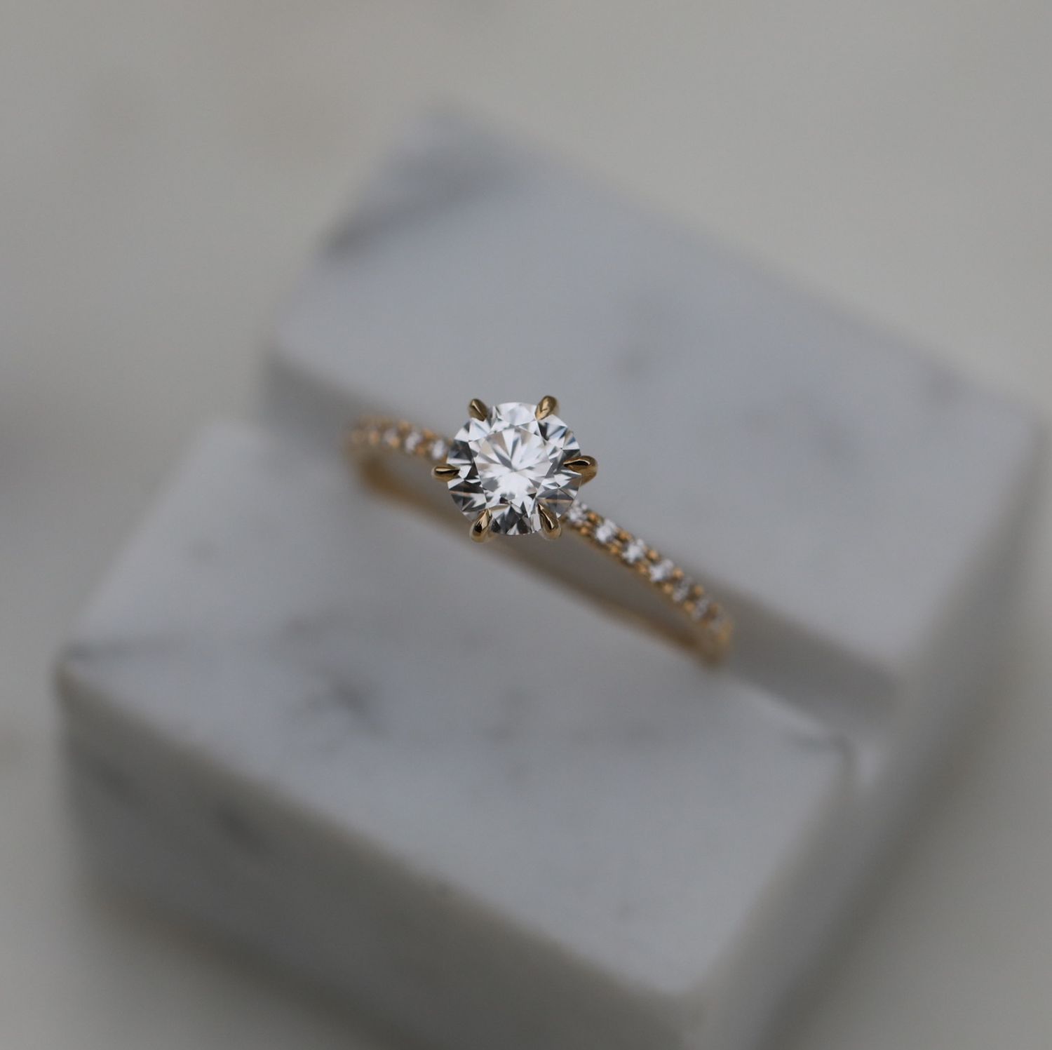 Eternal Elegance: 0.70 CT Round Lab-Grown Diamond Pave Engagement Ring