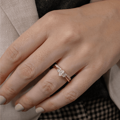 Three Stone-Oval Lab Grown Diamond Engagement Ring