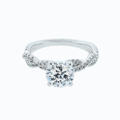1.5 CT Round Lab-Grown Diamond Twisted Pavé Engagement Ring 3