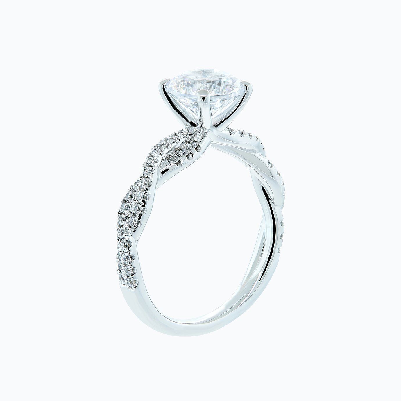 1.5 CT Round Lab-Grown Diamond Twisted Pavé Engagement Ring 5