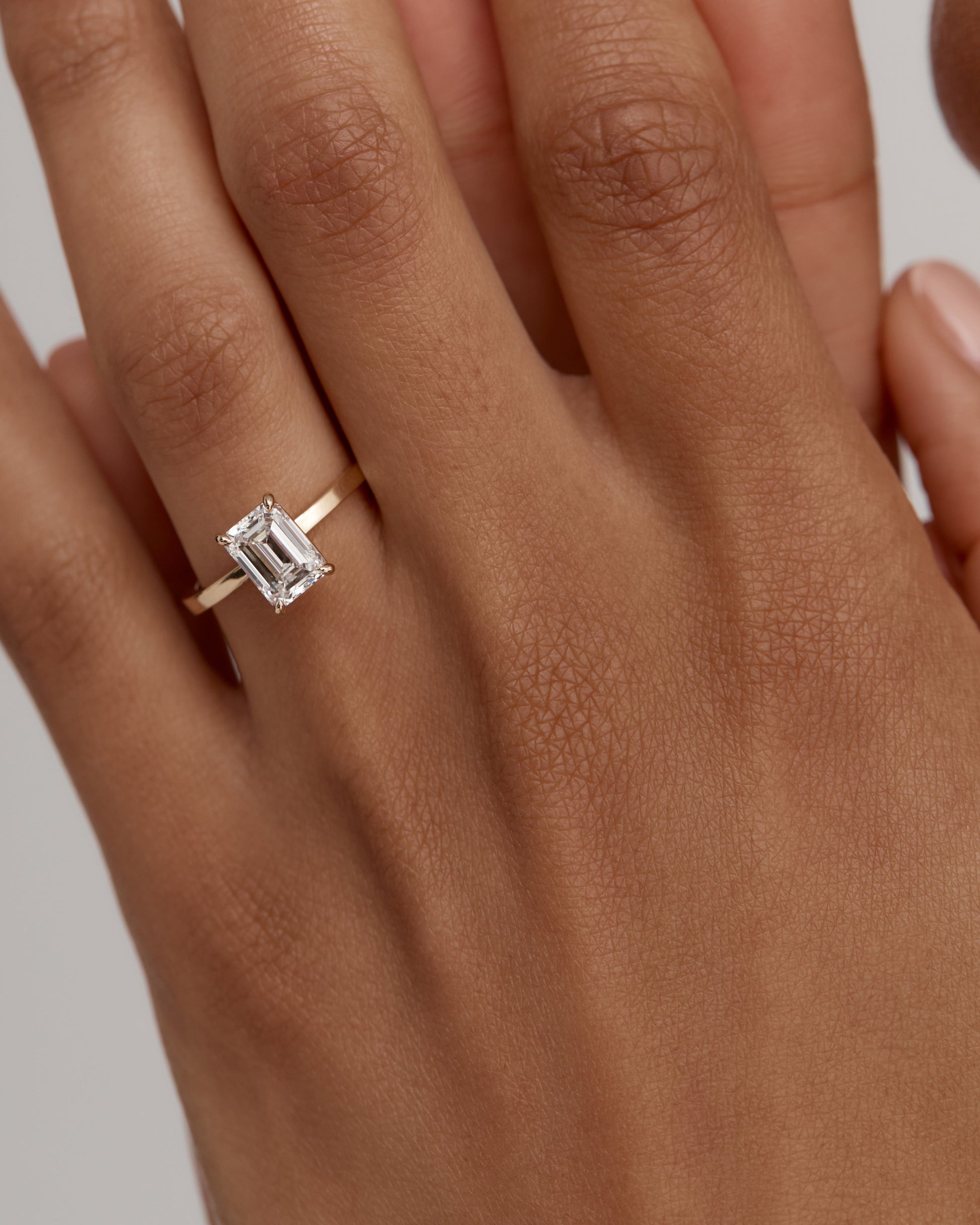 2.0 CT Emerald Cut Lab Grown Diamond Solitaire Engagement Ring in Gold Setting 7