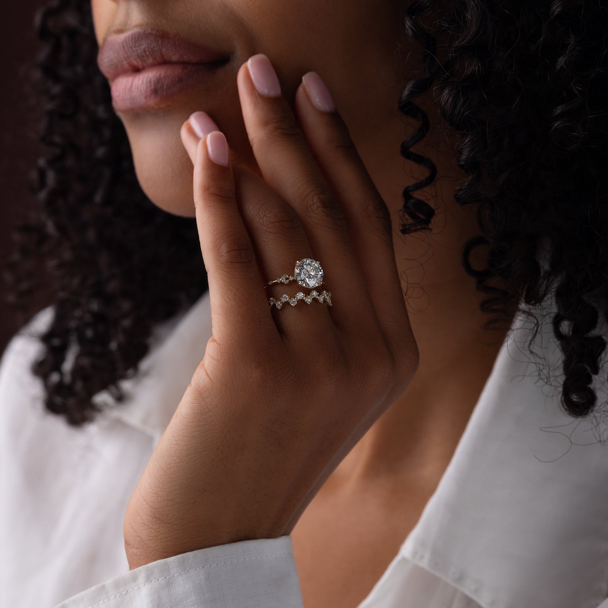 Cluster & Dainty Pave-Round Lab Grown Diamond Engagement Ring