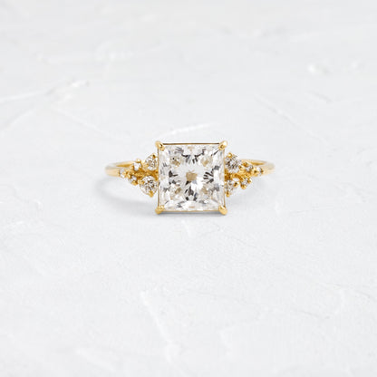 Cluster-Princess Lab Grown Diamond Engagement Ring