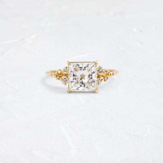 Cluster-Princess Lab Grown Diamond Engagement Ring
