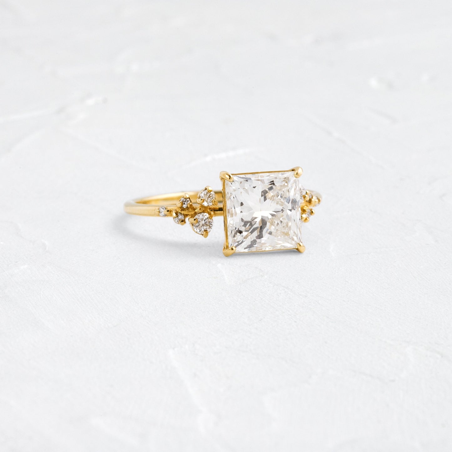Cluster-Princess Lab Grown Diamond Engagement Ring